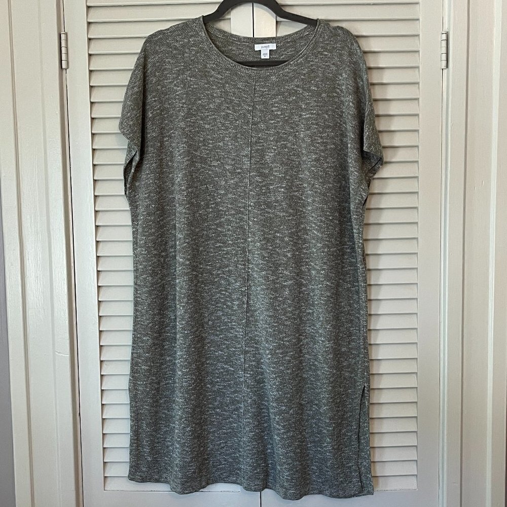 J. Jill Pure Jill dress short-sleeve green heathered swingy cotton medium